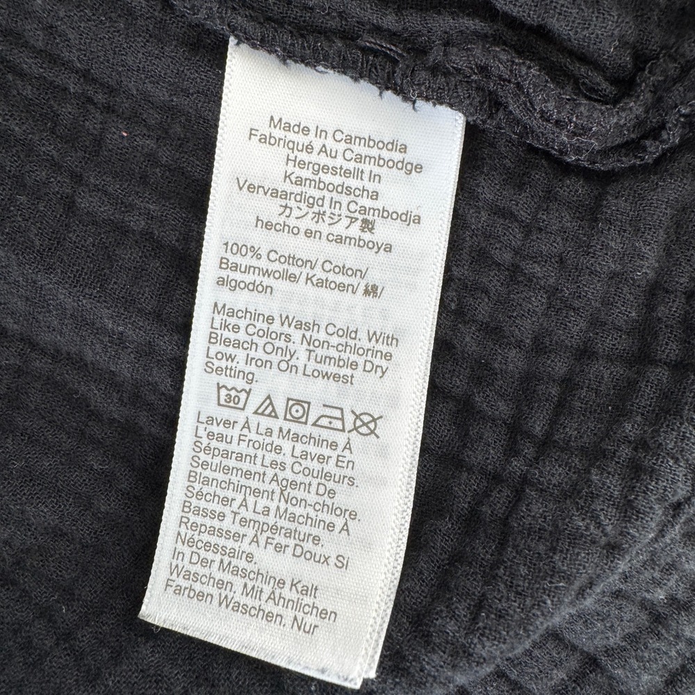 J.Crew Cotton Gauze Summer Dress XL Black Coastal Minimalist Capsule 90s Beach - Picture 10 of 16
